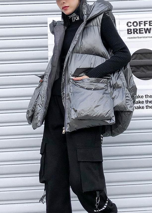 Drune | lässige Jacken & Mäntel ärmellose Wintermäntel Silber dicke Winter Frauen Parka