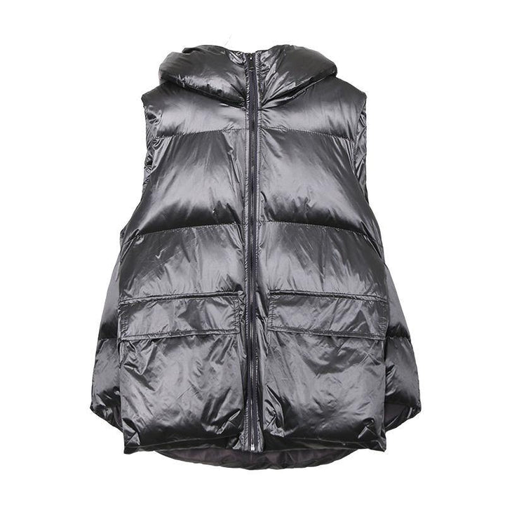 Drune | lässige Jacken & Mäntel ärmellose Wintermäntel Silber dicke Winter Frauen Parka