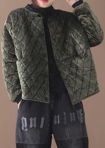 Drune | Plus-Size-Bekleidung Winterjacke mit zwei Taschen Winteroberbekleidung grün dicke Damenmäntel