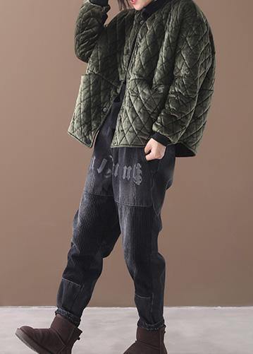 Drune | Plus-Size-Bekleidung Winterjacke mit zwei Taschen Winteroberbekleidung grün dicke Damenmäntel