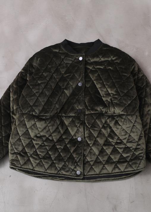 Drune | Plus-Size-Bekleidung Winterjacke mit zwei Taschen Winteroberbekleidung grün dicke Damenmäntel