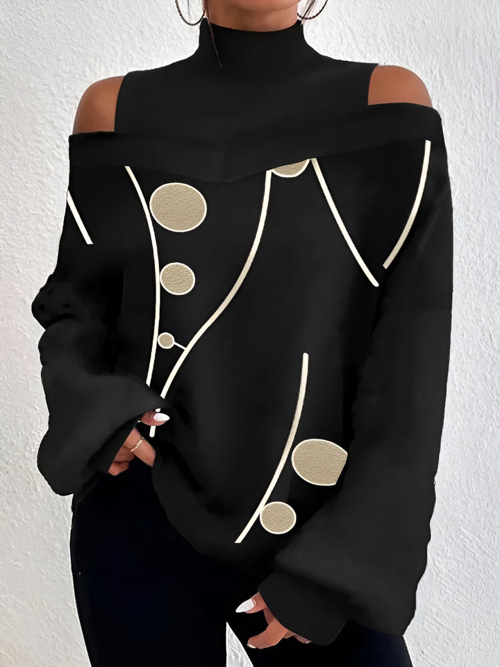 Drune | Sexy Karierte T-Shirt mit Off-Shoulder Ärmeln