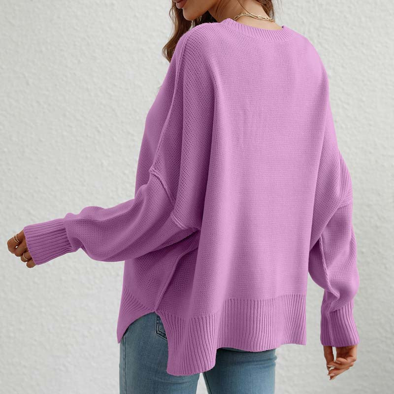 Drune | Eleganter Pullover mit Einfarbigem Strickmuster