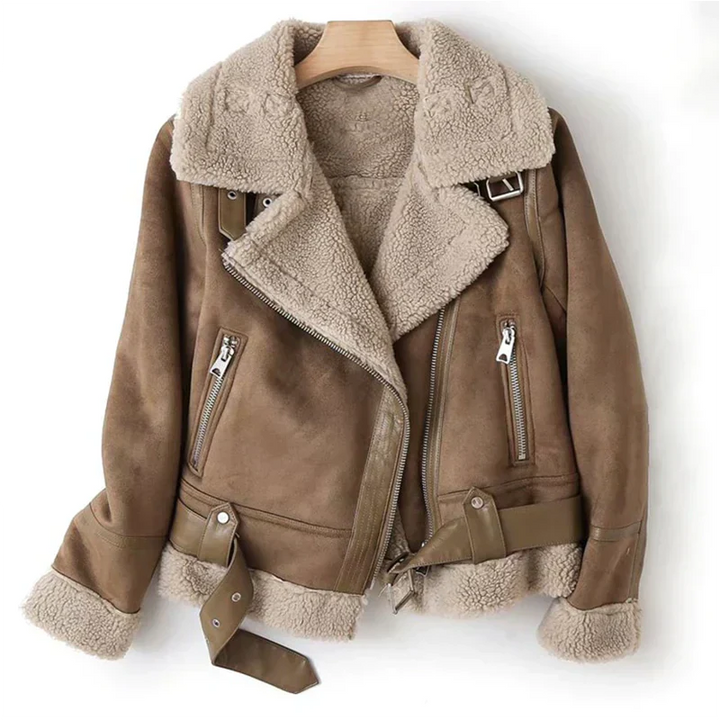 Drune | Lederjacke mit Sherpa-Futter