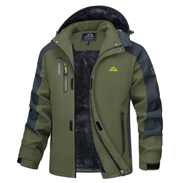 Drune | Herren Winterjacke Mit Kapuze Und Reißverschluss Frontdesign