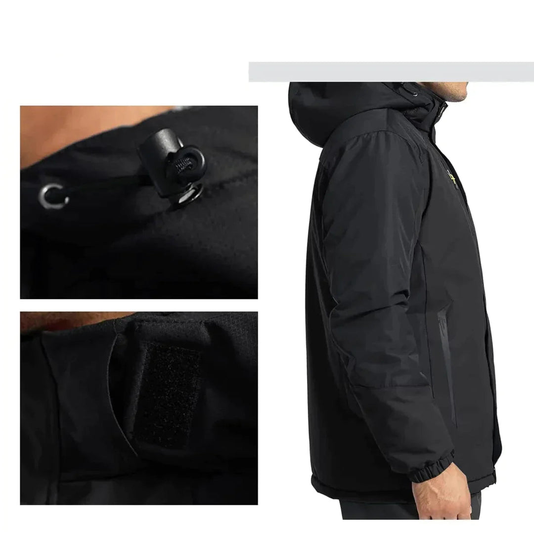 Drune | Herren Winterjacke Mit Kapuze Und Reißverschluss Frontdesign