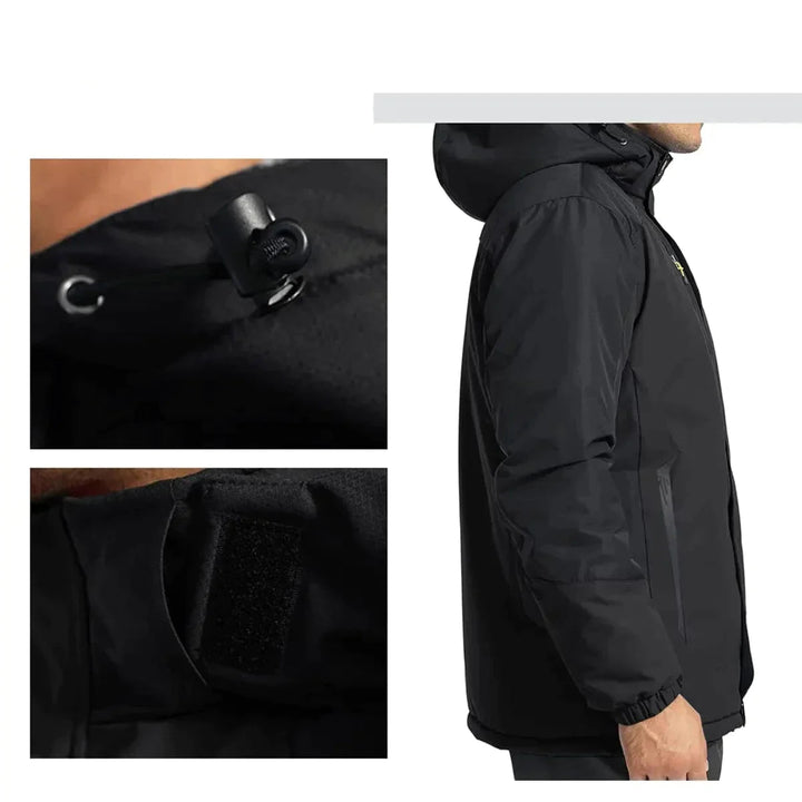 Drune | Herren Winterjacke Mit Kapuze Und Reißverschluss Frontdesign