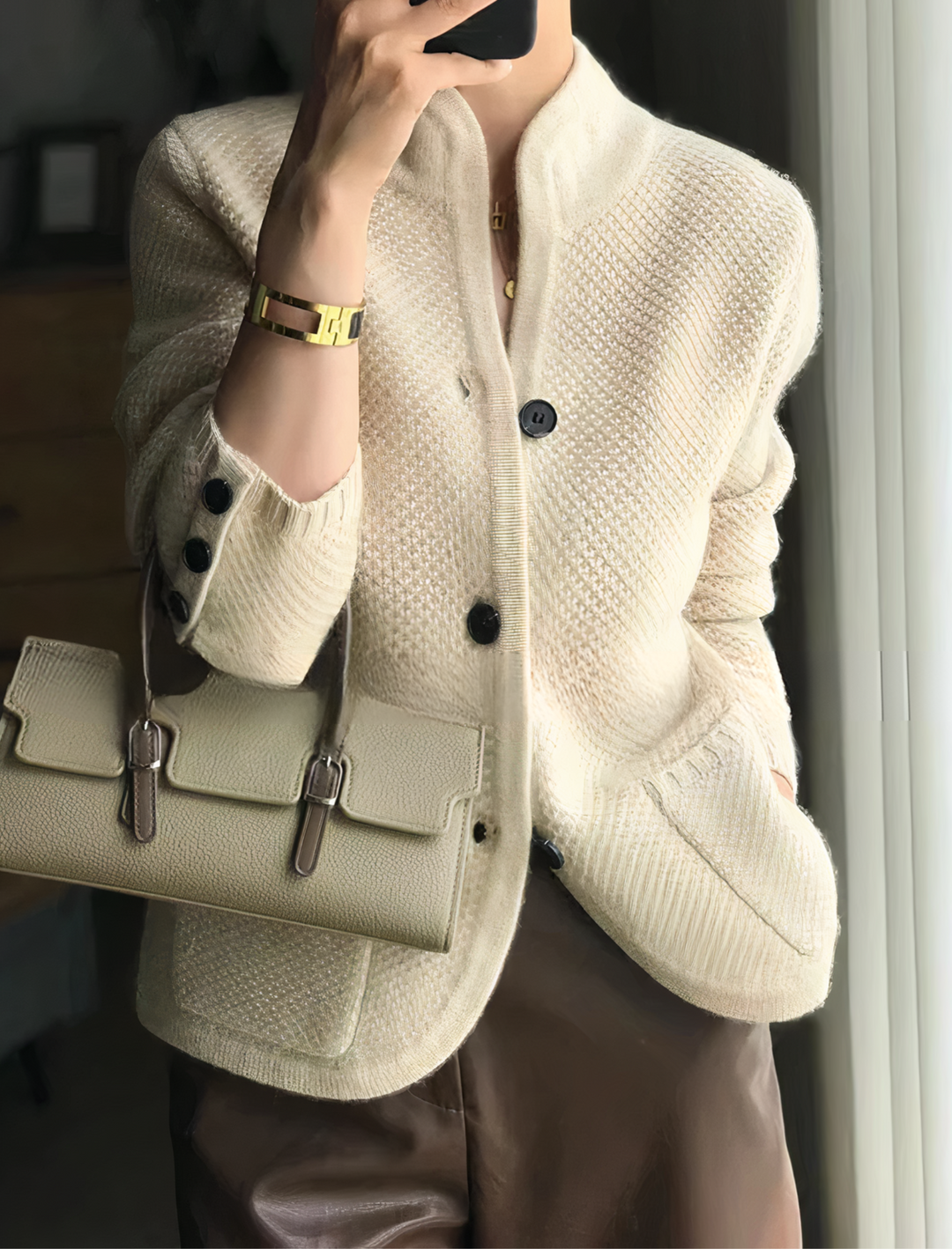 Drune | eleganter Kaschmir-Cardigan mit Knopfverschluss für Frauen