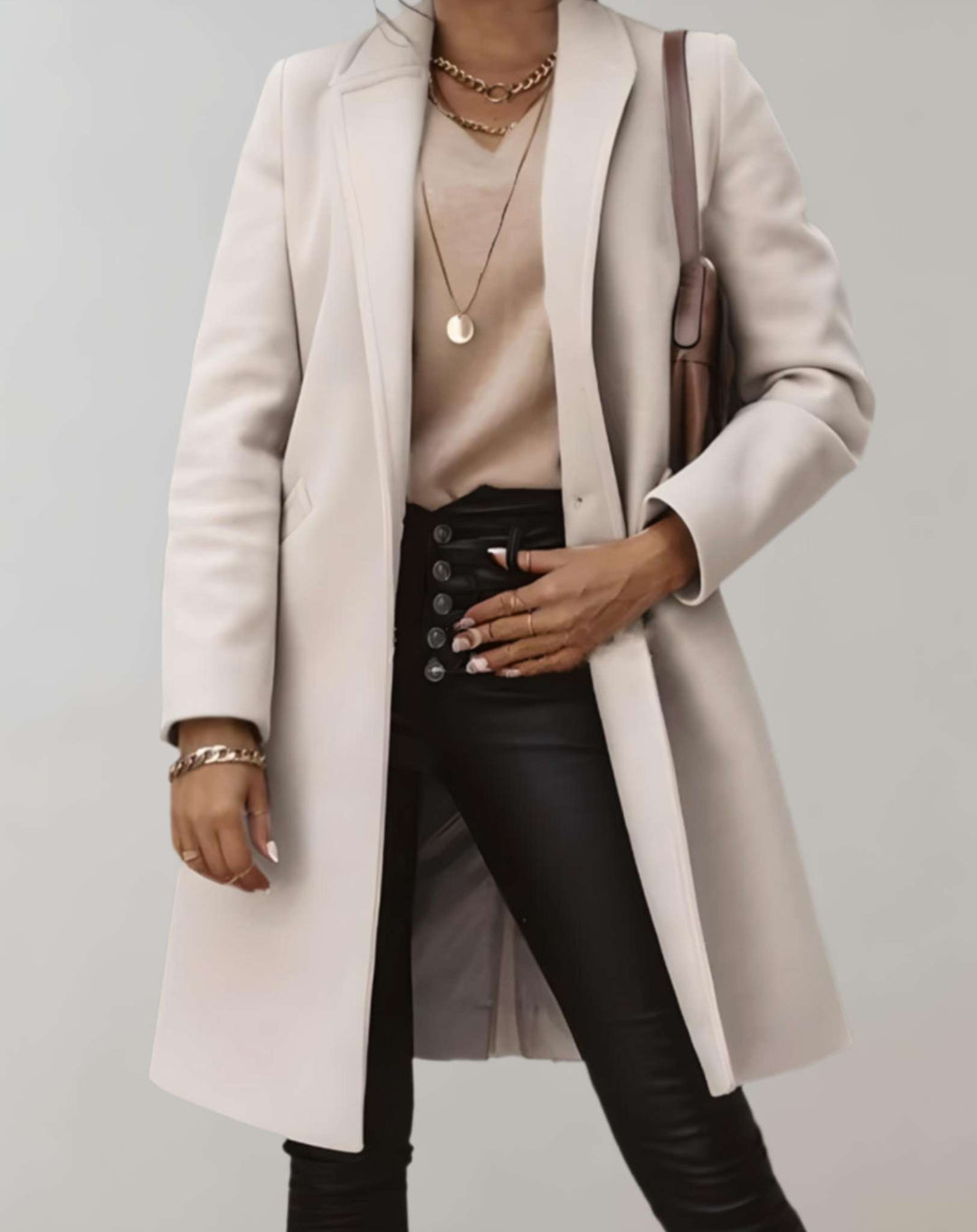Drune | Eleganter Trenchcoat mit einfachem Knopfverschluss und Taschen