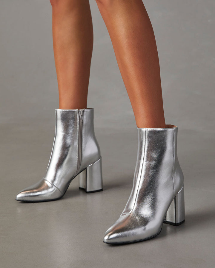 Drune | Silber Blockabsatz Party Stiefel