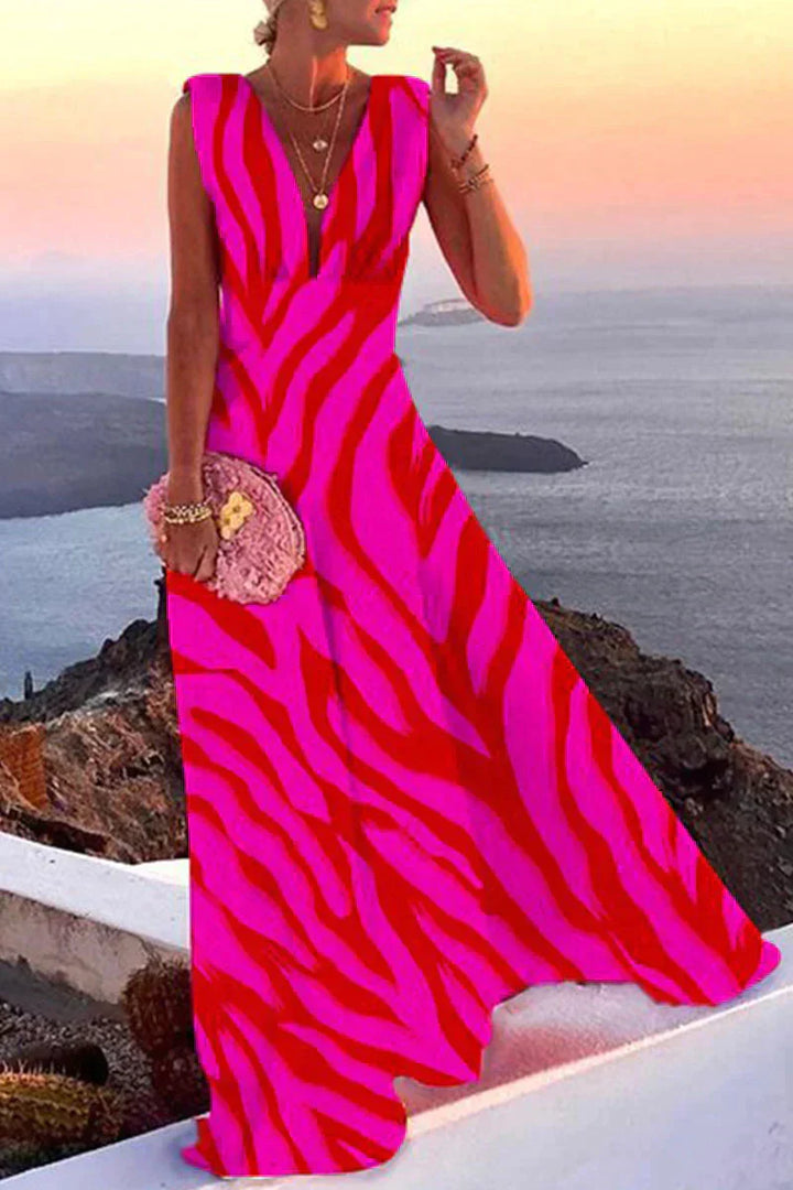 Drune | Sommerliches Ärmelloses Kleid Mit Aufdruck Für Damen
