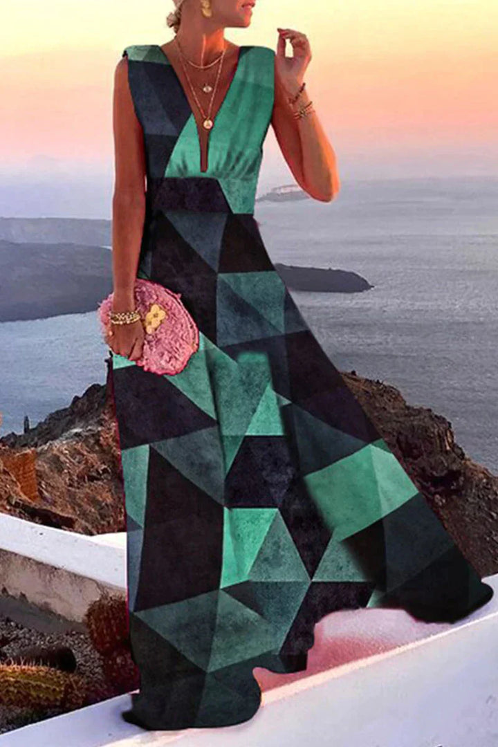 Drune | Sommerliches Ärmelloses Kleid Mit Aufdruck Für Damen