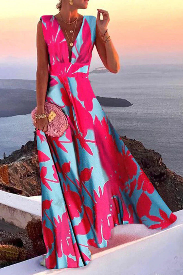 Drune | Sommerliches Ärmelloses Kleid Mit Aufdruck Für Damen