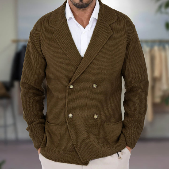 Drune | Herren Doppelreihiger Blazer - Im Strickstil