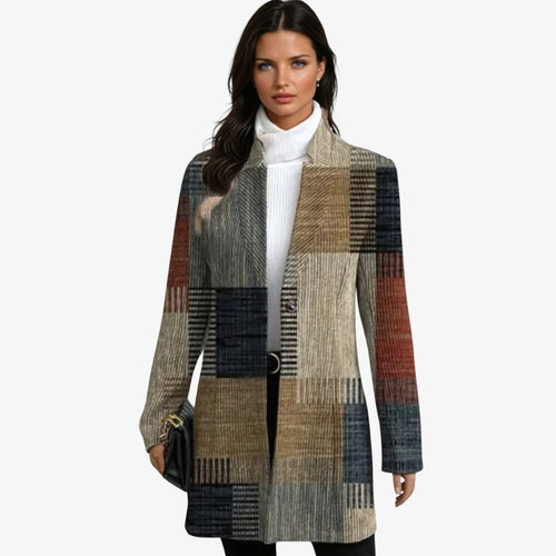 Drune | Patch Longline-Jacke - Weiches Touch-Strick - Maßgeschneiderte Passform