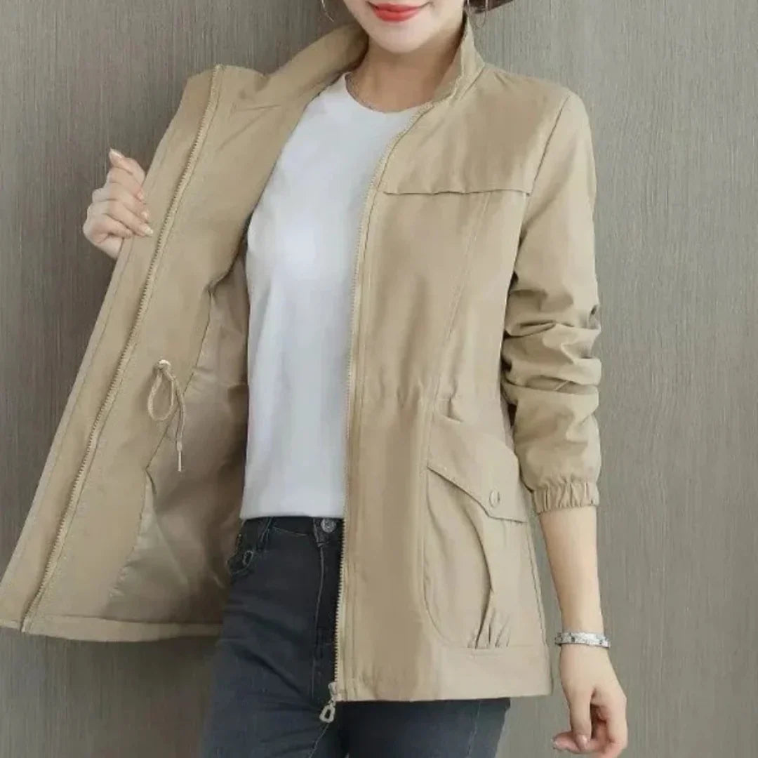 Drune | Eleganz Winter-Trenchcoat beige für Damen Emma