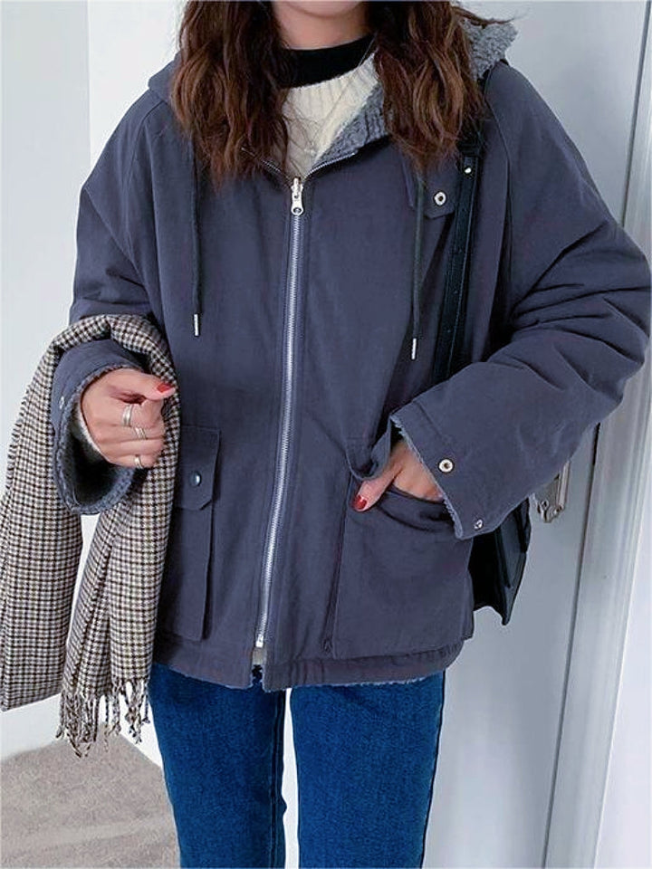Drune | Einfarbige Wendejacke mit Kapuze und Reißverschluss