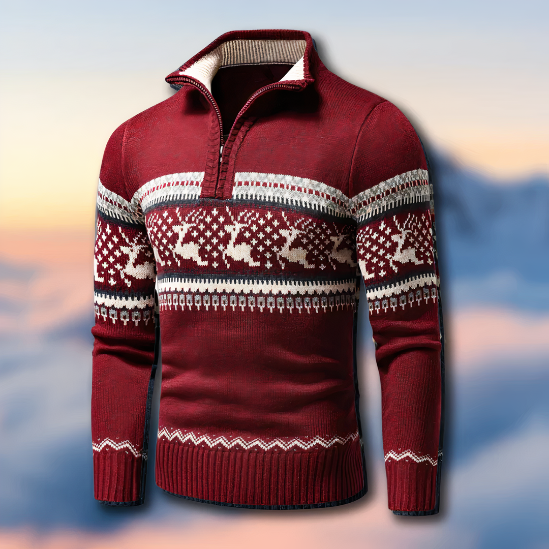 Drune | Strickpullover mit halbem Reißverschluss