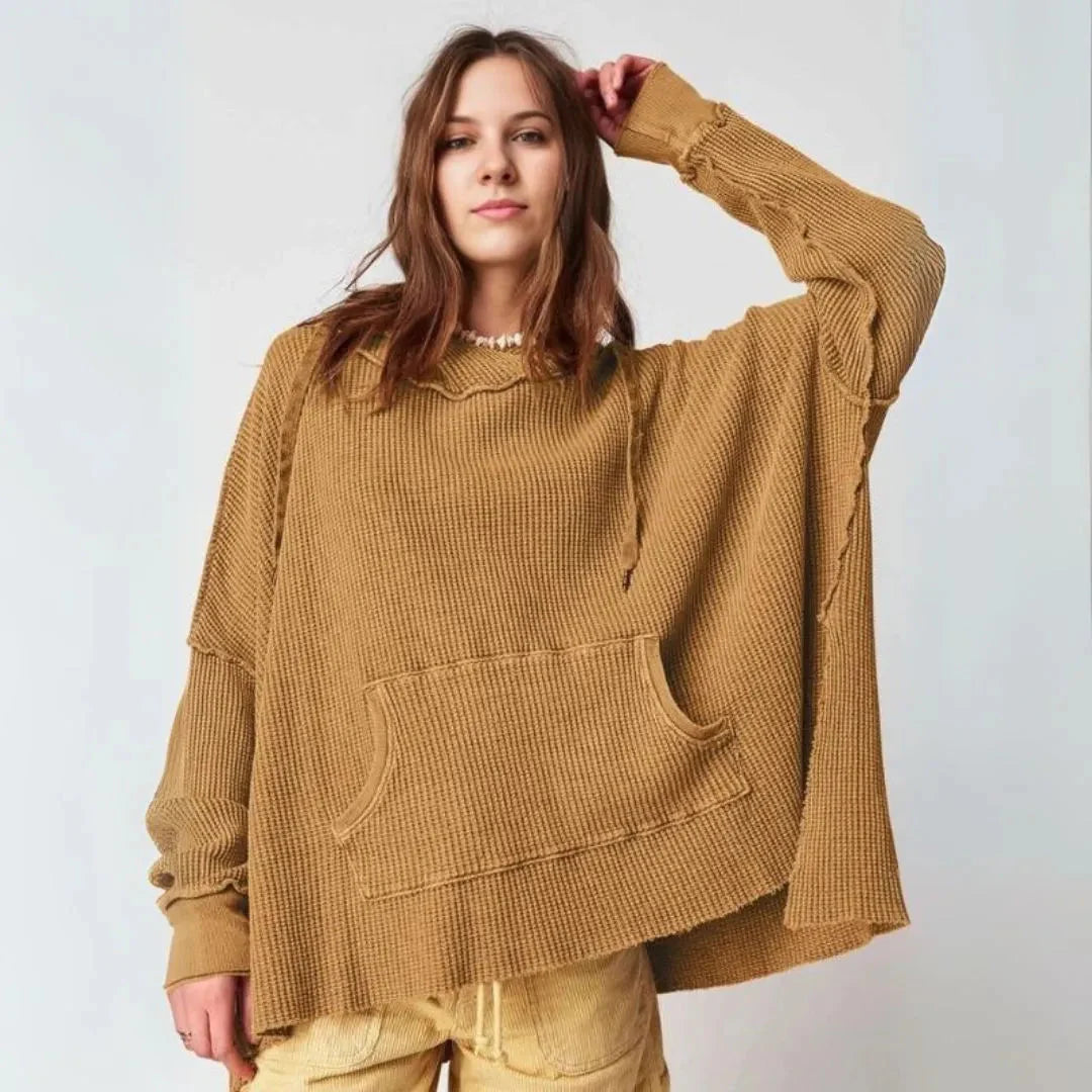Drune | Übergroßer Waffelstrick-Hoodie