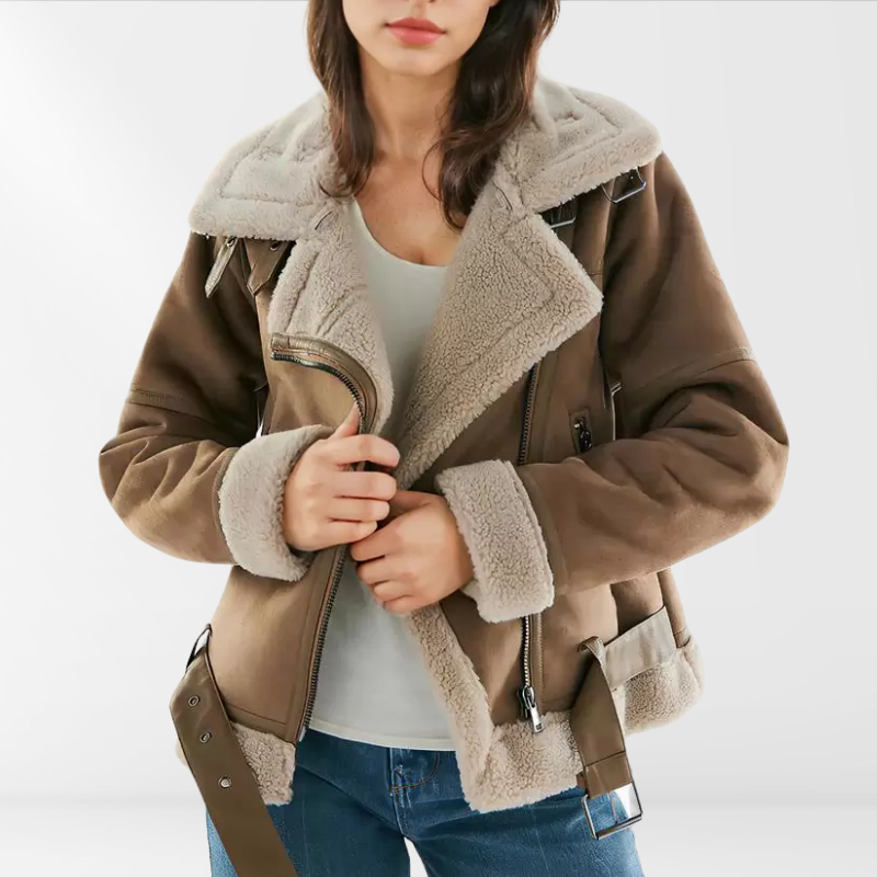 Drune | Damen-Sherpa-Bomberjacke
