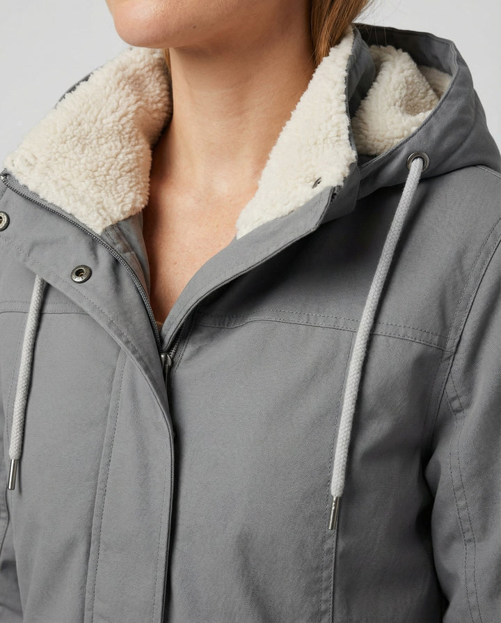 Warme Winterjacke mit Kapuze für Damen | Drune