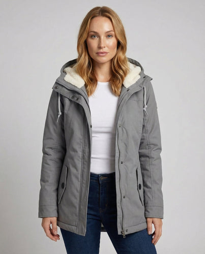 Warme Winterjacke mit Kapuze für Damen | Drune