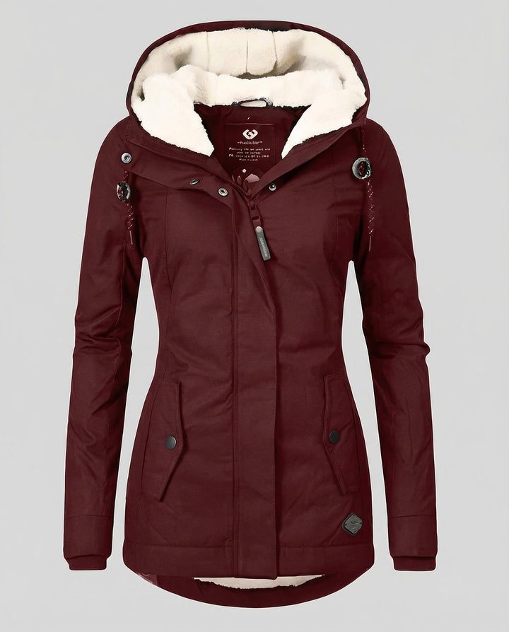 Warme Winterjacke mit Kapuze für Damen | Drune
