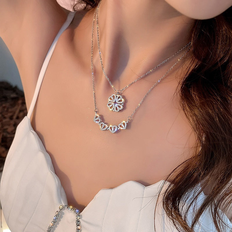 Drune | Kleeblatt Herz Necklace