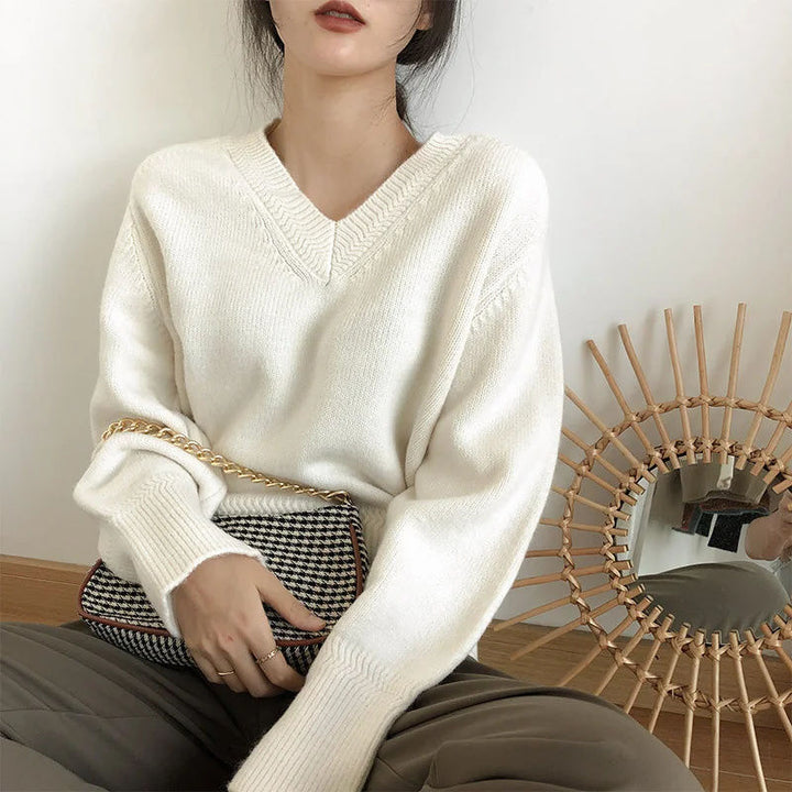 Drune | Minimalismus V-ausschnitt Pullover Pullover