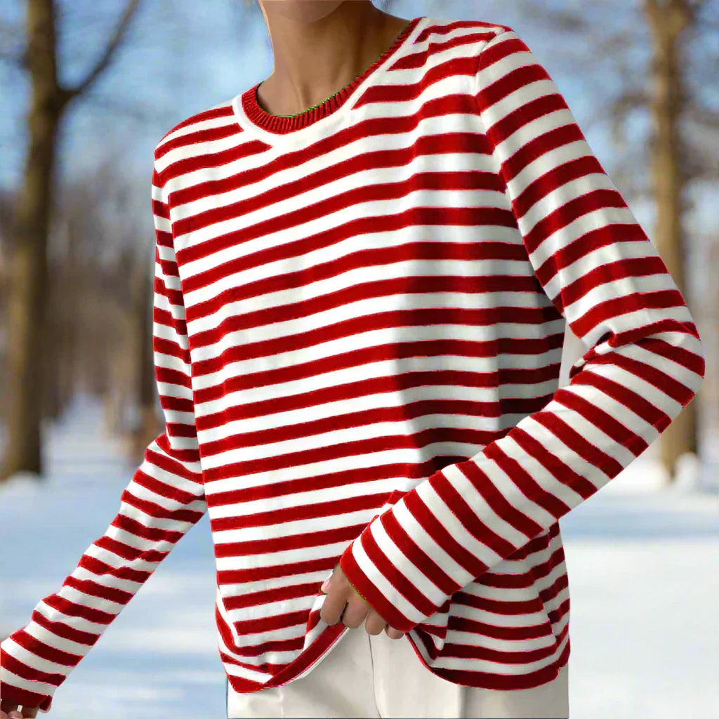 Drune | Langarm-T-Shirt - Gestreift - Rundhals - Relaxed Fit - Atmungsaktive Baumwolle