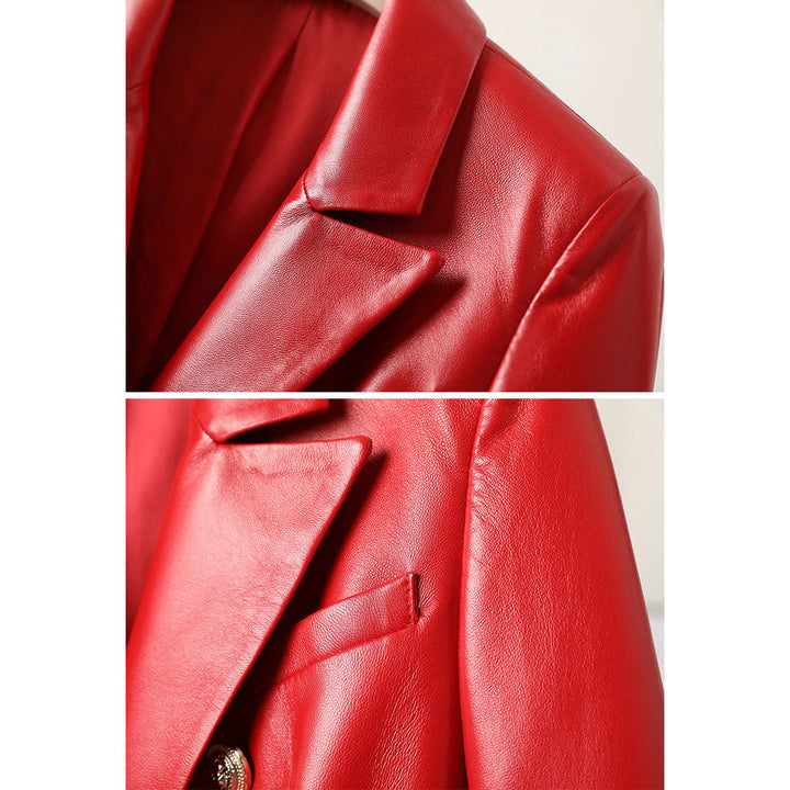 Drune | Damen Kurze Schafsleder Motorradjacke