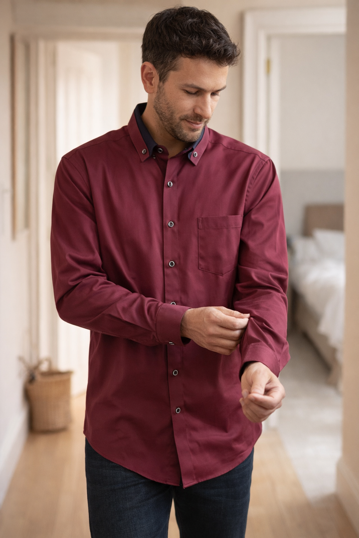 Drune Herren Hemd langarm casual Knopfleiste