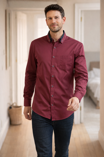 Drune Herren Hemd langarm casual Knopfleiste