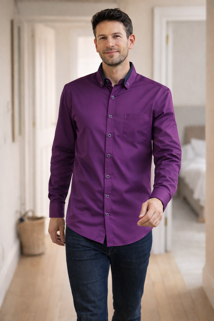 Drune Herren Hemd langarm casual Knopfleiste