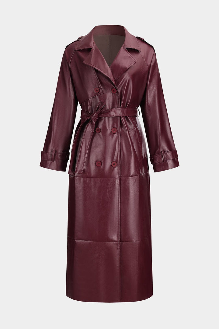 Drune | Trenchcoat Aus Kunstleder Eleganz und Stärke Vereint