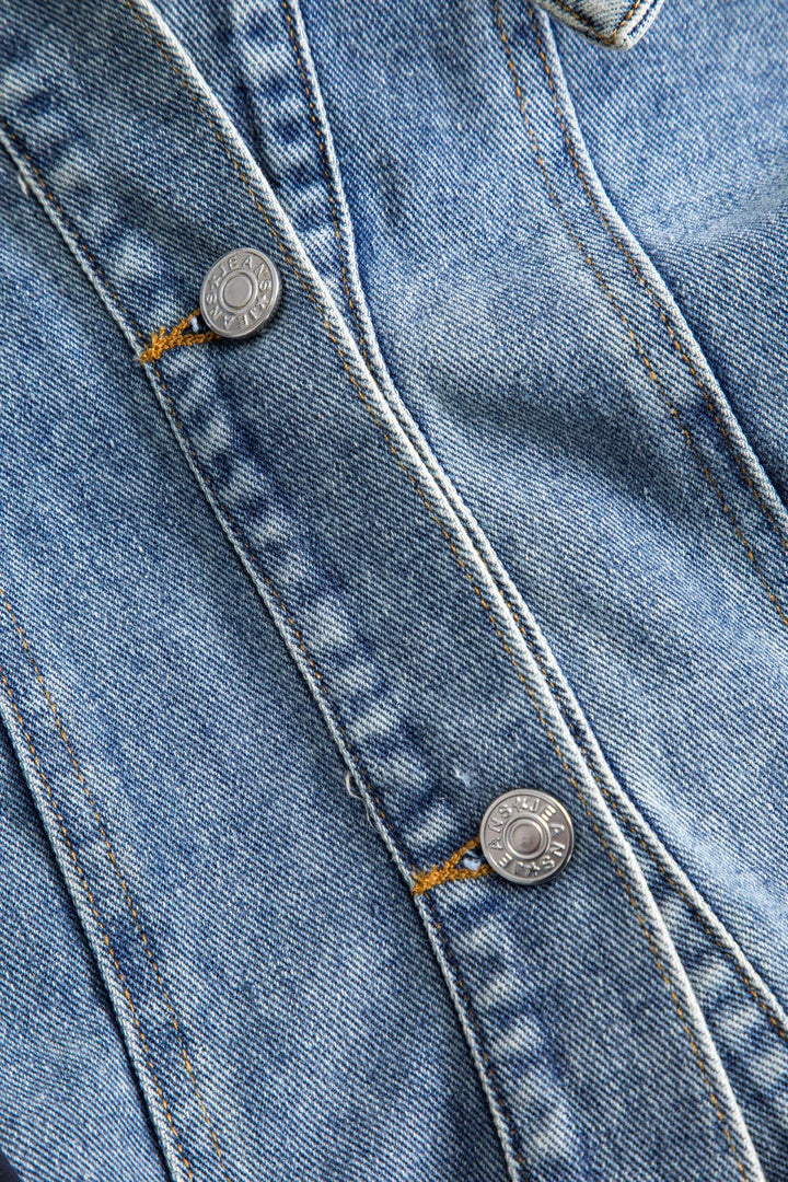 Drune | Patchwork Jacke mit Denim und Nylon Elementen Lässig und Individuell