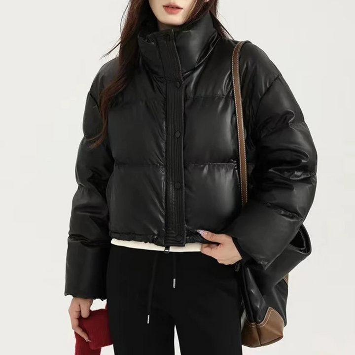 Drune | Damen Kurze Pufferjacke mit Hohem Kragen und Isolierender Füllung