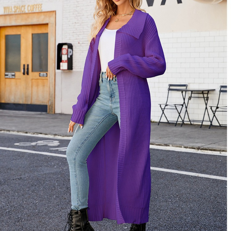 Drune | Elegante Damen Maxi Jacke mit Langen Ärmeln