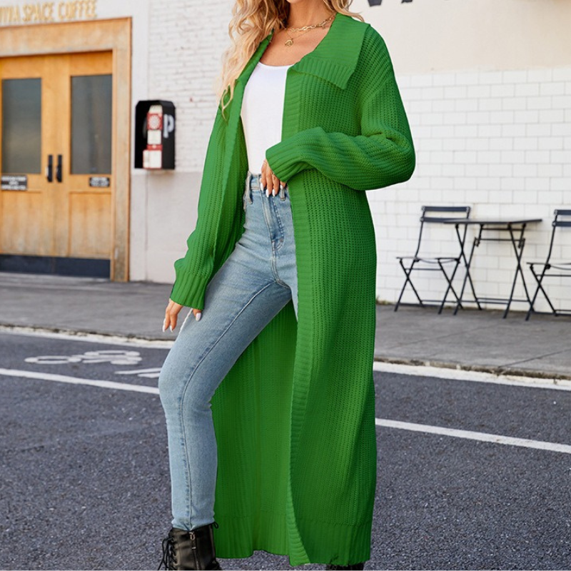 Drune | Elegante Damen Maxi Jacke mit Langen Ärmeln