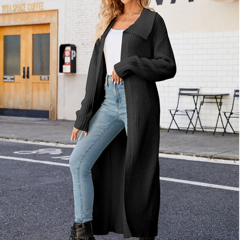 Drune | Elegante Damen Maxi Jacke mit Langen Ärmeln