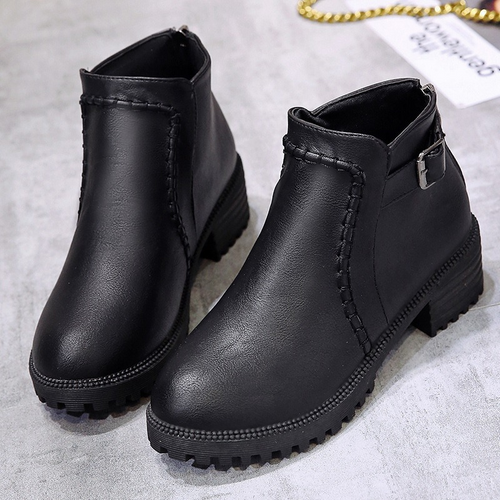 Drune | Stiefel - Kunstleder - Knöchelhöhe - Niedriger Blockabsatz - Profilsohle