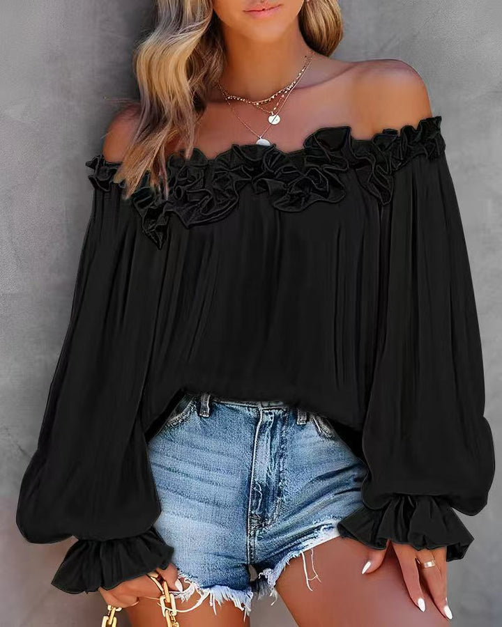 Drune | Off Shoulder Bluse Mit Rüschen