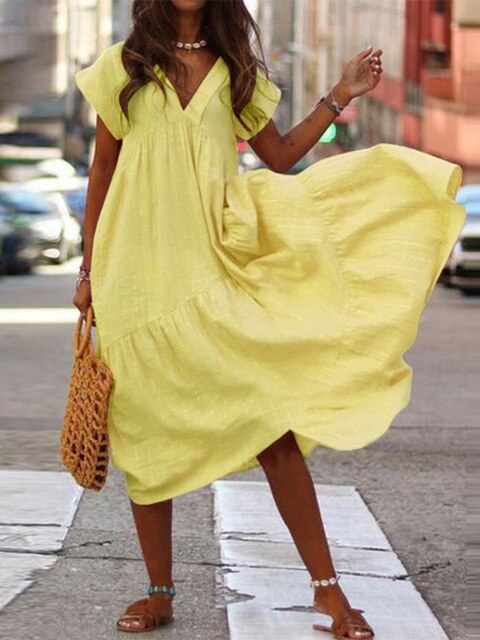 Drune | Stylisches Sommerkleid mit kurzen Ärmeln