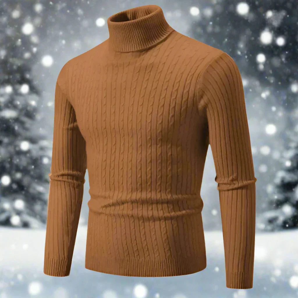 Drune | Hoher Kragen Kabelstrick Slim Fit Weich Und Warm Lange Ärmel
