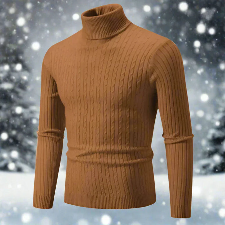 Drune | Hoher Kragen Kabelstrick Slim Fit Weich Und Warm Lange Ärmel