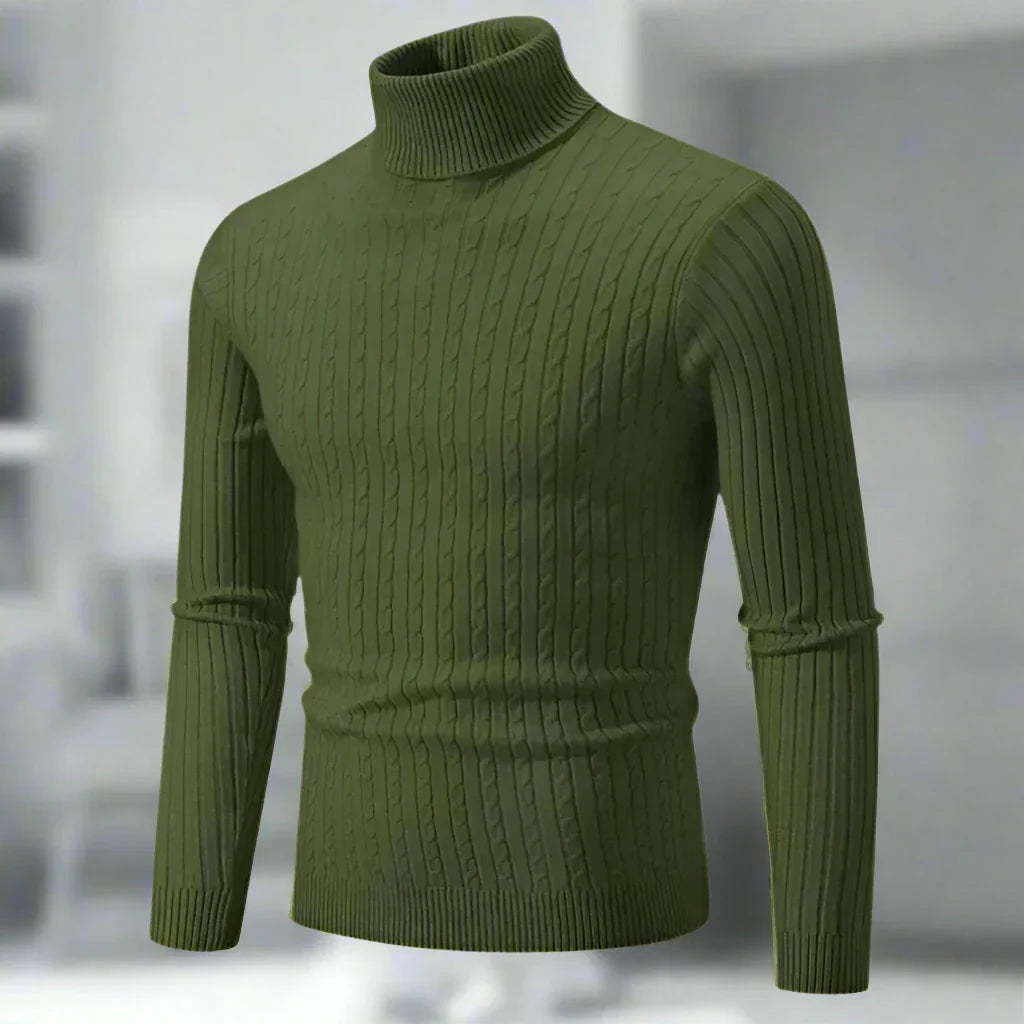 Drune | Hoher Kragen Kabelstrick Slim Fit Weich Und Warm Lange Ärmel