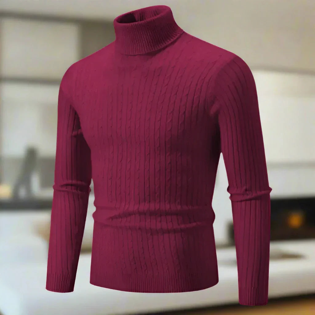 Drune | Hoher Kragen Kabelstrick Slim Fit Weich Und Warm Lange Ärmel