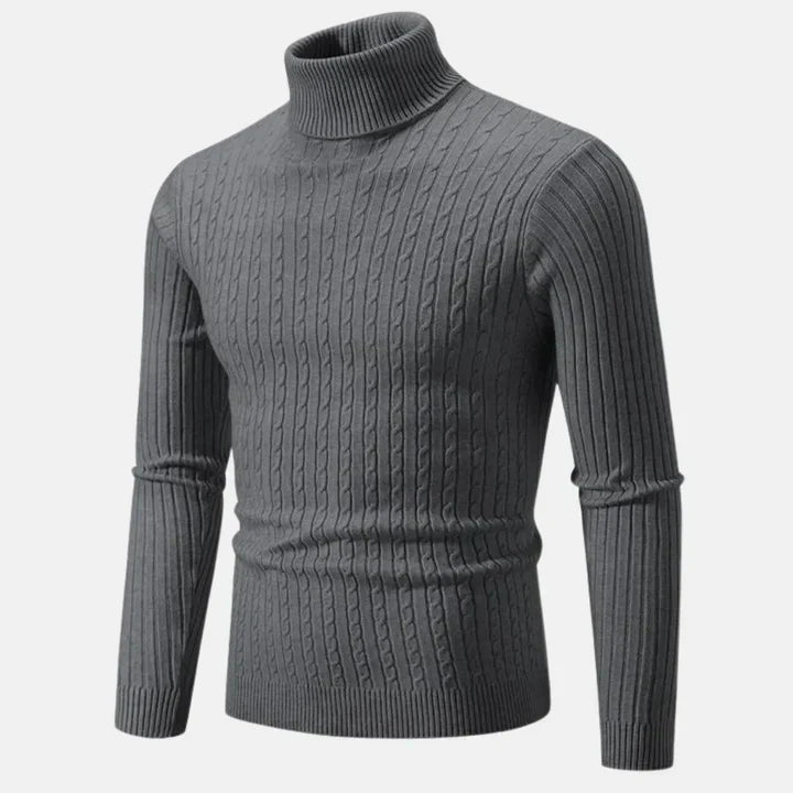 Drune | Hoher Kragen Kabelstrick Slim Fit Weich Und Warm Lange Ärmel