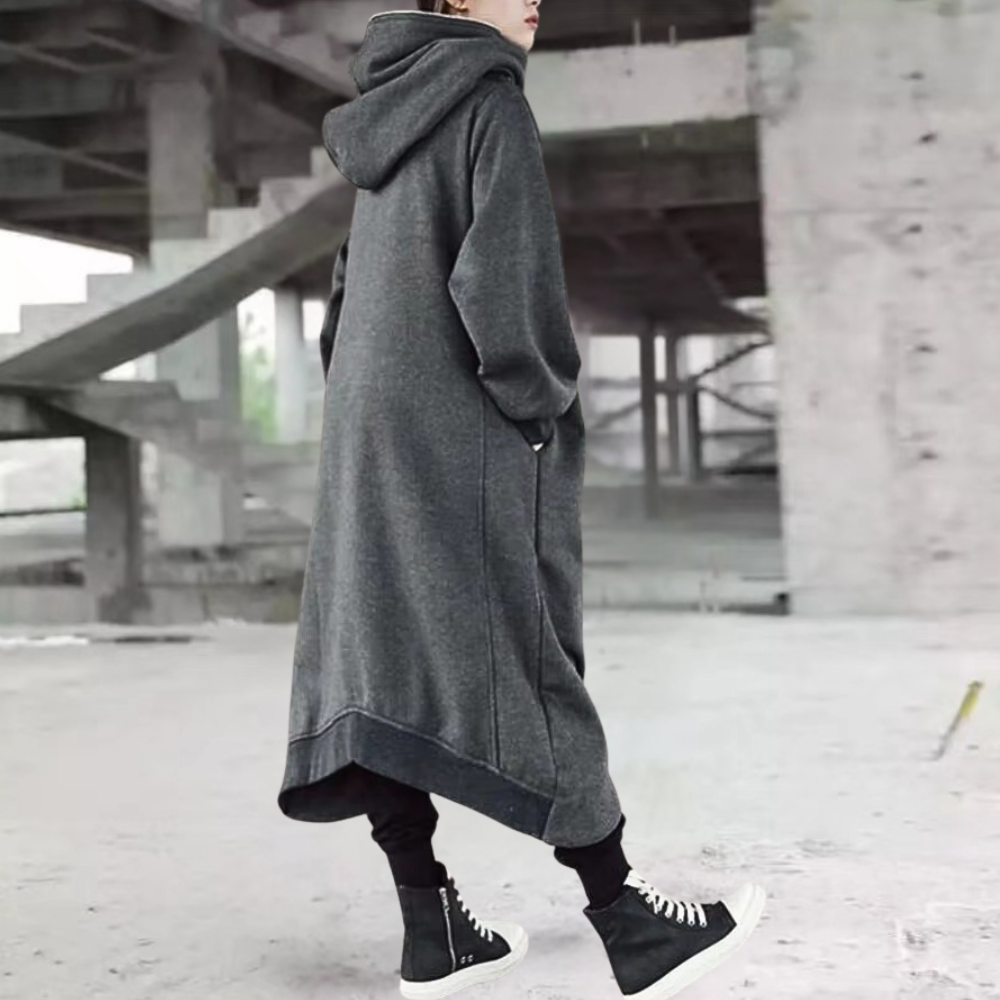 Drune | Lange Jacke Mit Kapuze Und Reißverschluss Für Frauen