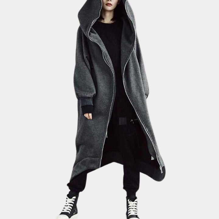 Drune | Lange Jacke Mit Kapuze Und Reißverschluss Für Frauen